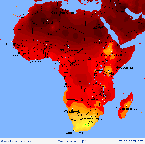 Max temperature Forecast maps