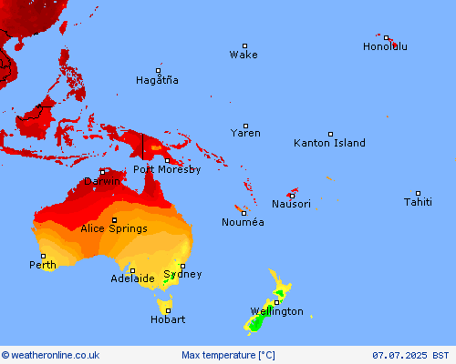 Max temperature Forecast maps
