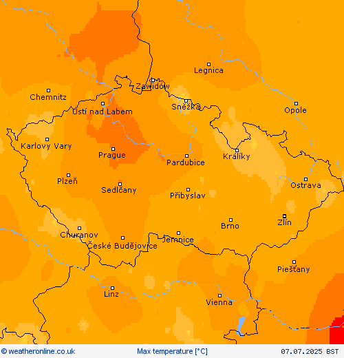 Max temperature Forecast maps