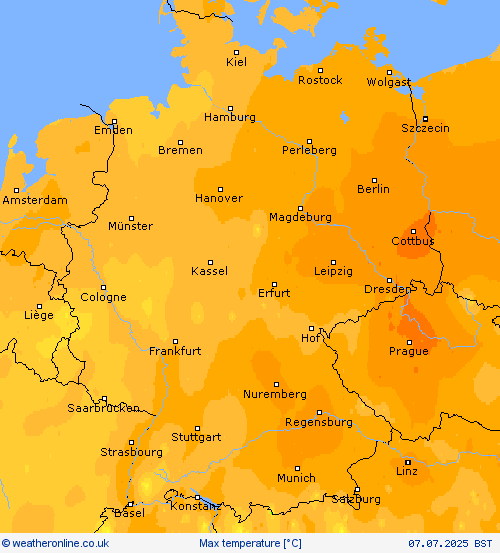 Max temperature Forecast maps