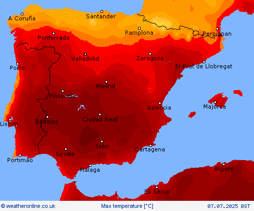 Max temperature Forecast maps