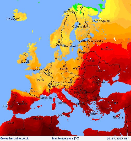 Max temperature Forecast maps
