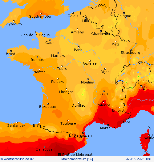 Max temperature Forecast maps