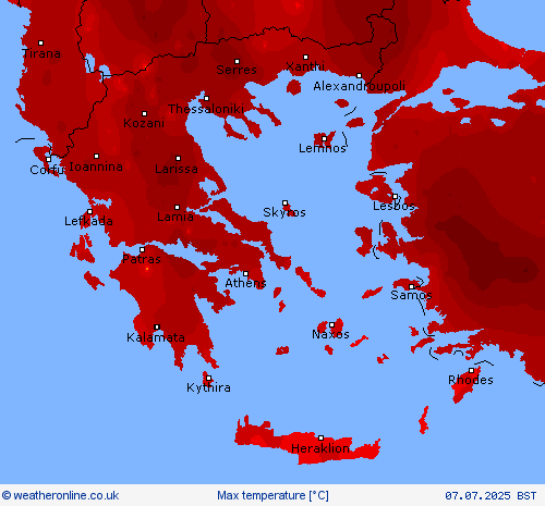 Max temperature Forecast maps