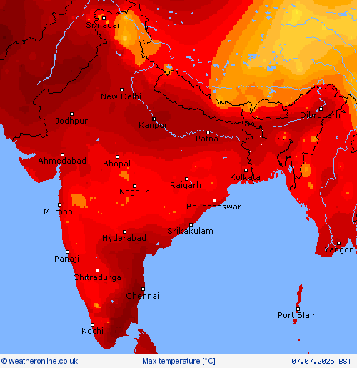 Max temperature Forecast maps