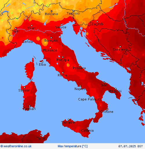 Max temperature Forecast maps