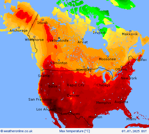 Max temperature Forecast maps