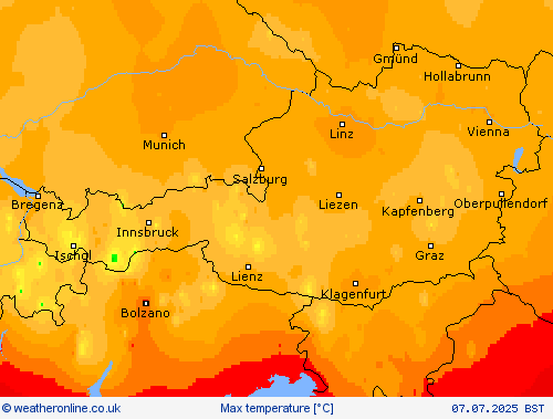 Max temperature Forecast maps