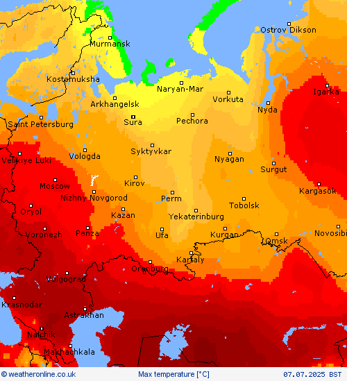 Max temperature Forecast maps