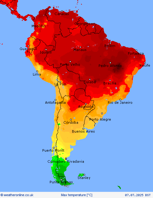 Max temperature Forecast maps
