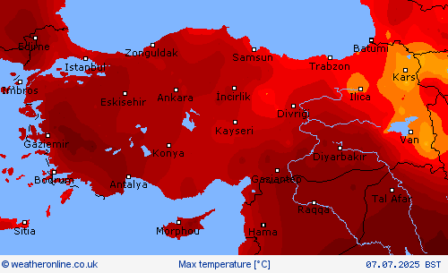 Max temperature Forecast maps