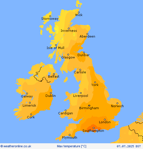 Max temperature Forecast maps