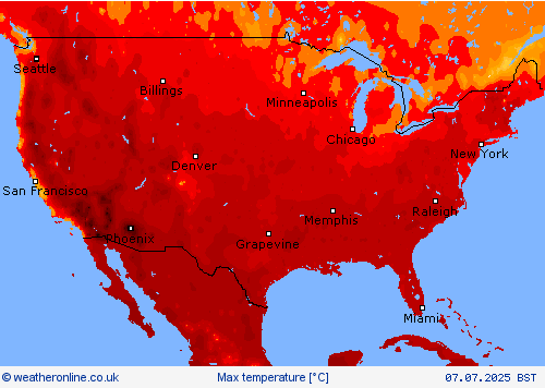Max temperature Forecast maps