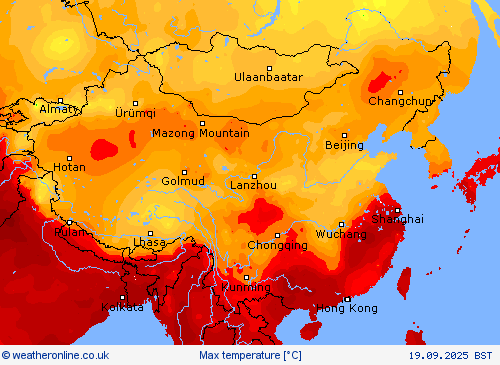 Max temperature Forecast maps