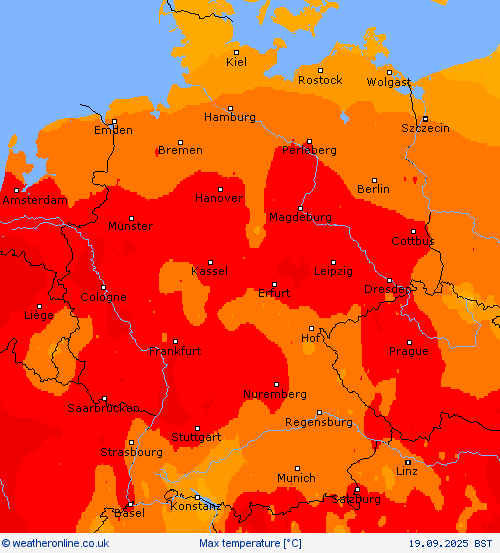 Max temperature Forecast maps
