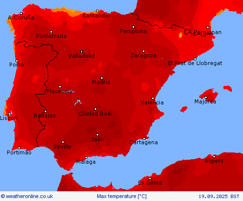 Max temperature Forecast maps