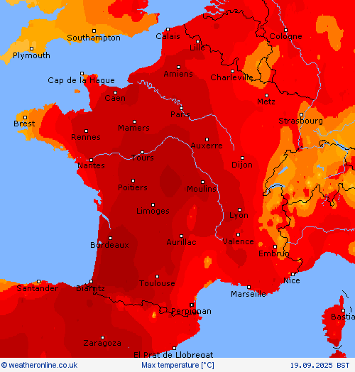 Max temperature Forecast maps