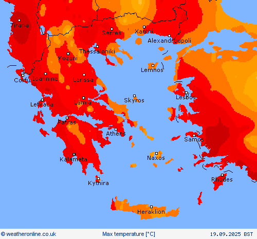 Max temperature Forecast maps