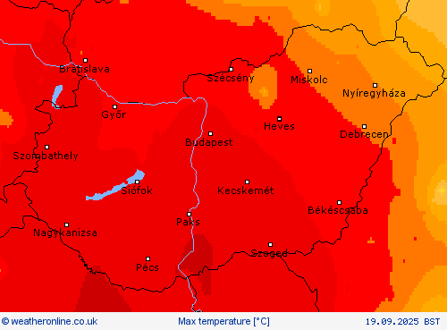 Max temperature Forecast maps