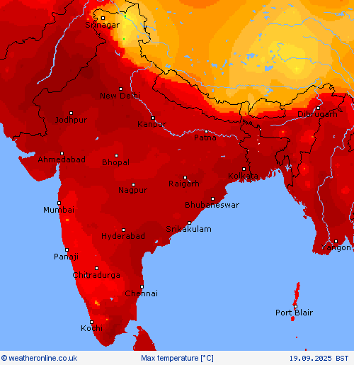 Max temperature Forecast maps
