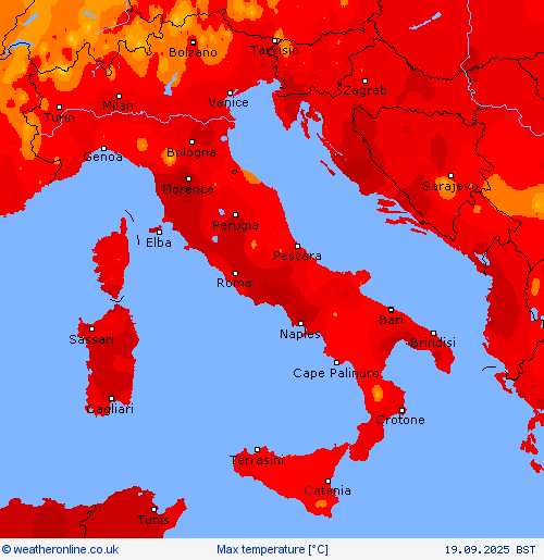 Max temperature Forecast maps