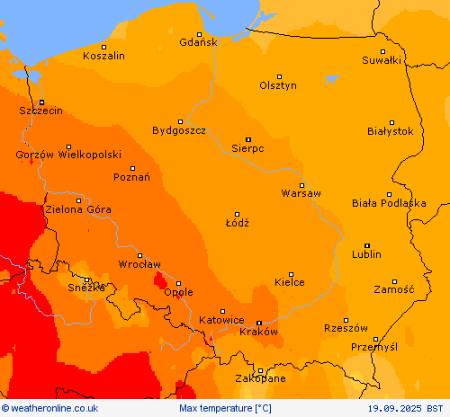 Max temperature Forecast maps