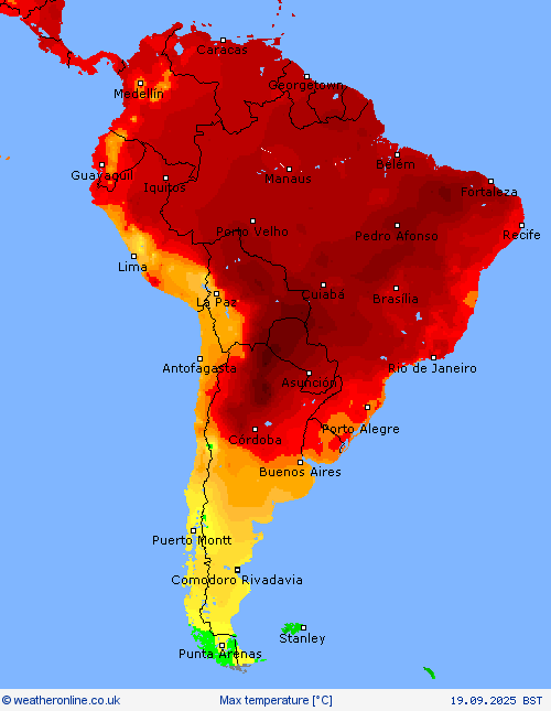 Max temperature Forecast maps