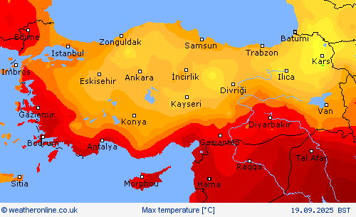 Max temperature Forecast maps