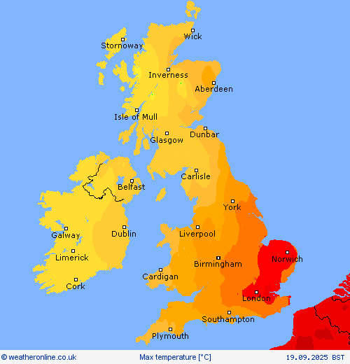 Max temperature Forecast maps