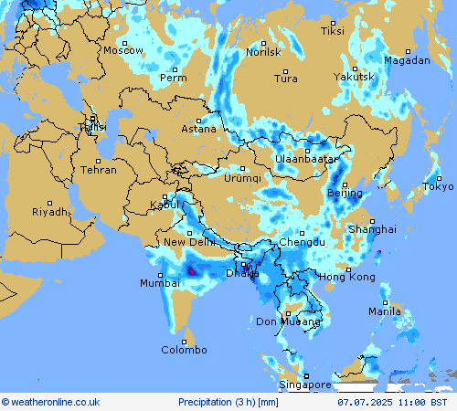 Precipitation (3 h) Forecast maps