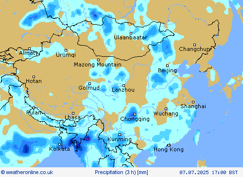 Precipitation (3 h) Forecast maps