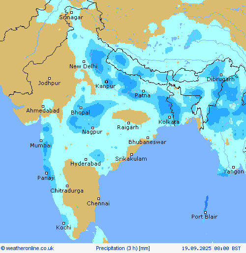 Precipitation (3 h) Forecast maps